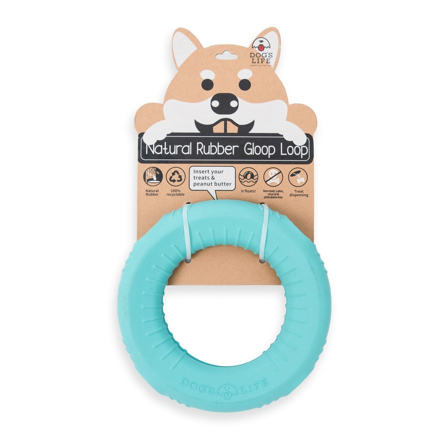 Natural Rubber Dog Toy - Stuffable Gloop Loop