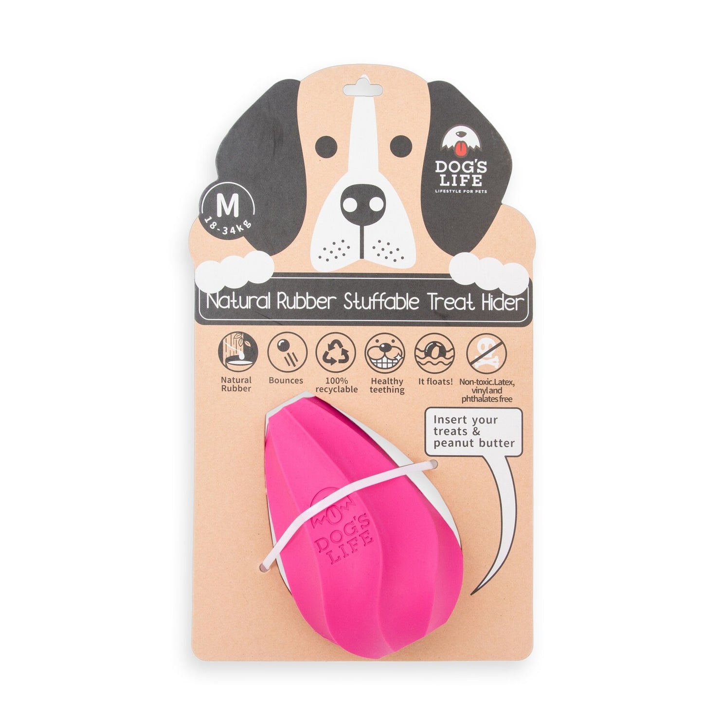 Natural Rubber Stuffable Treat Hider - Dog Toy