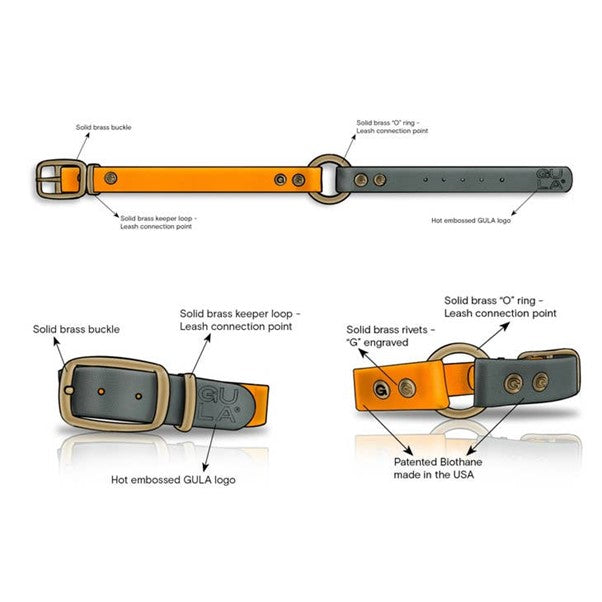 Dog Collar (Orange & Black) by GULA