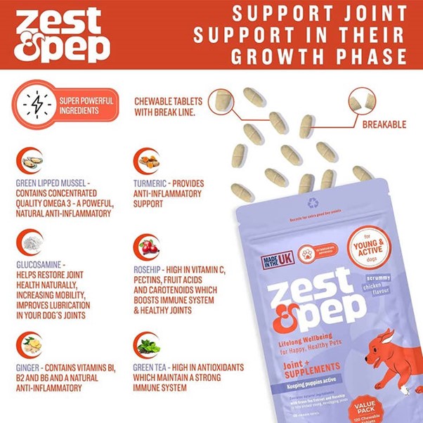 Zest & Pep - Joint & Hip Supplement For Younger Dogs