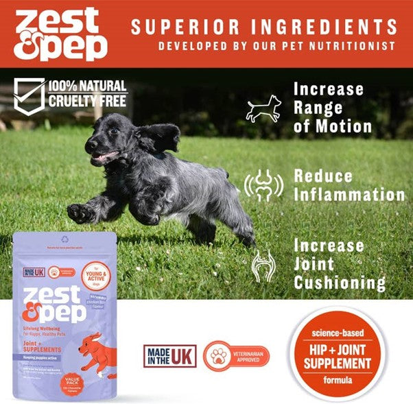 Zest & Pep - Joint & Hip Supplement For Younger Dogs