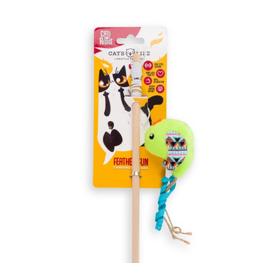 Dangler Bird with Blue Feather - Cat Toy