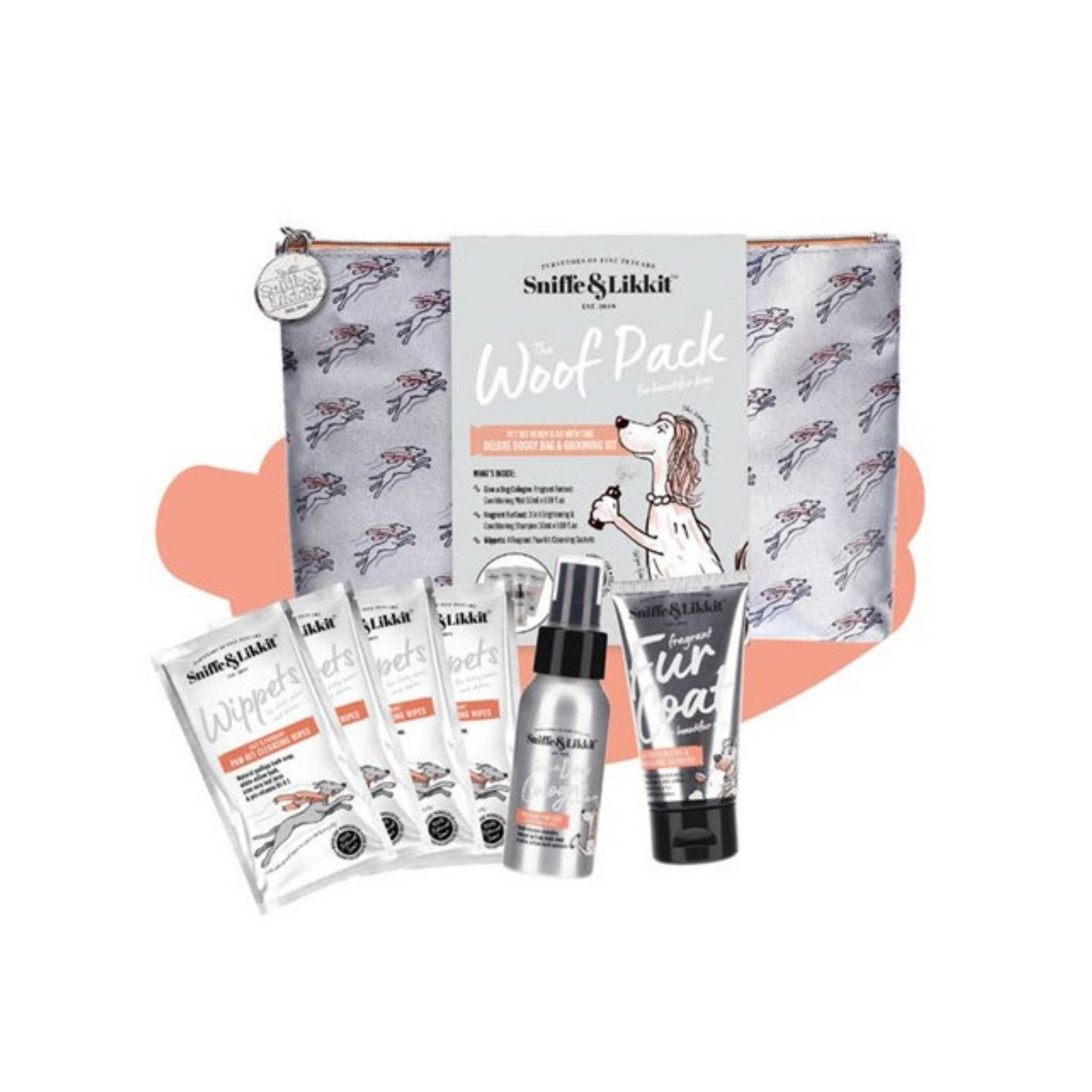 Sniffe & Likkit- The Woof Pack Pet, Set & Go Travel Gift Set